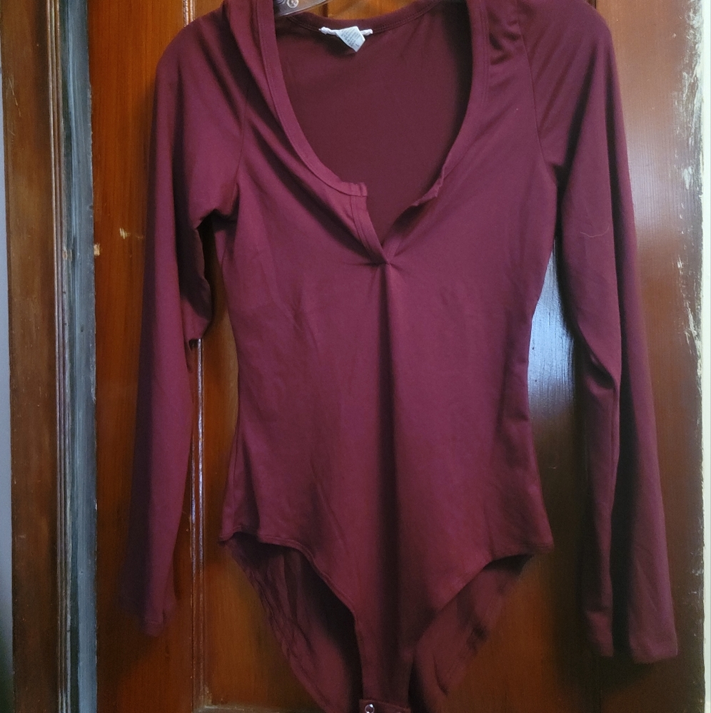 Deep v neck bodysuit